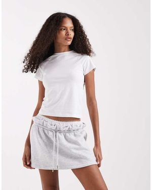 ASOS Sweat Skort With Lace Trim Detail - White