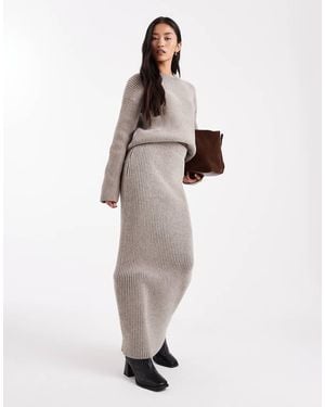 4th & Reckless Soft Rib Knit Maxi Skirt - White