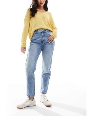 Pull&Bear Mom Jeans A Vita Alta - Blu