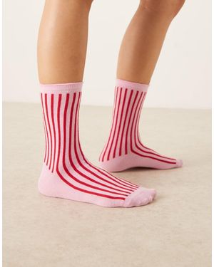 Accessorize Calcetines Rosas A Rayas De