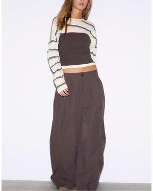 Stradivarius Barrel Smart Trousers - Purple