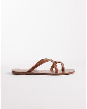 SEQWL Strappy Flat Sandals - Brown