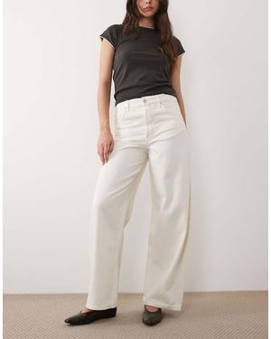 Mango Rowan 100% Cotton baggy Utility Jean - White