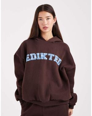 Edikted Co-ord Really Hoodie - Brown