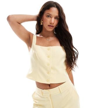 ASOS Tailored Square Neck Waistcoat - Natural