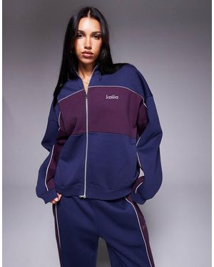 Kaiia Felpa Oversize Blu E Bordeaux