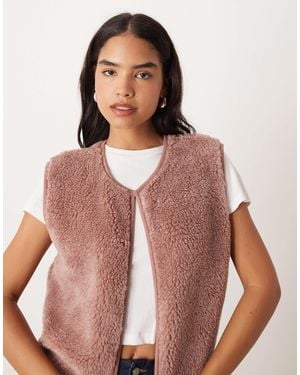 ASOS Borg Fleece Gilet - Pink
