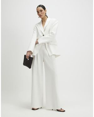 River Island Linen Look Wide Leg Trousers - White