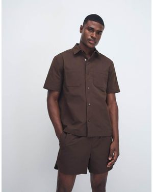 ASOS Motionmaxtm Relaxed Shirt With Chest Pockets - Brown