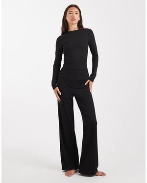 Miss Selfridge Sculpted Wide Leg Pants - White