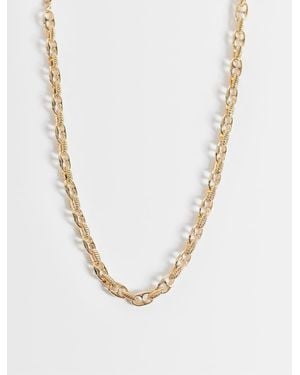 Reclaimed Vintage Mariner Chain Necklace Chain With Twist Details - White