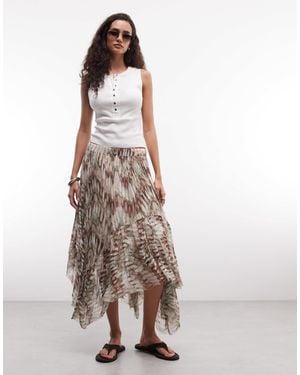 AllSaints Danae Distressed Ruffle Printed Midi Skirt - Multicolor