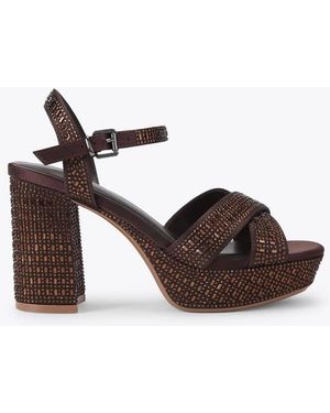 KG by Kurt Geiger Fleur Platform Heeled Sandals - Brown
