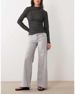 Mango Teen Wide Leg Jeans - Grey