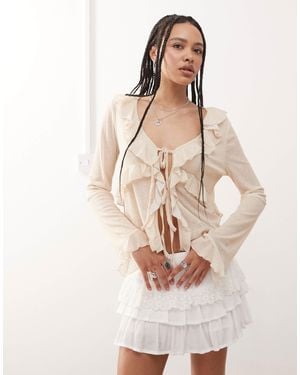 Reclaimed (vintage) Ruffle Blouse - Natural