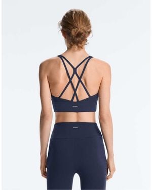 Oysho Medium-Support Comfortlux Sports Bra With Cups - Blue