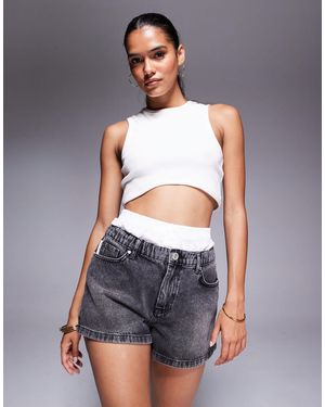 The Couture Club Denim Shorts - Grey