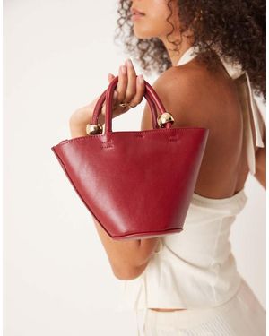 Mango Bolso Bombonera Pequeño Con Detalles Dorados De - Rojo