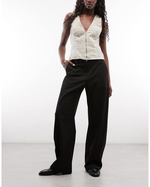 Weekday Broek Met Lage Taille En Barrel Leg - Zwart