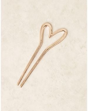 ASOS French Hair Pin With Heart Detail - Natural