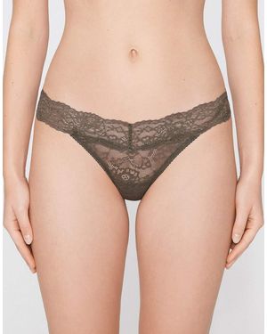 Tezenis High-Cut Lace G-String - Natural