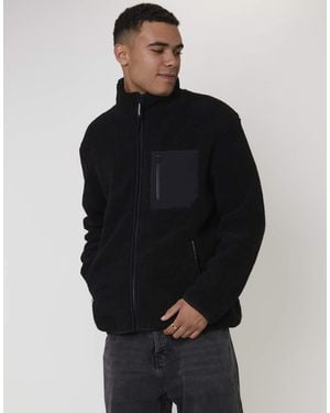 South Beach Fleece Borg Zip Jacket - Blue