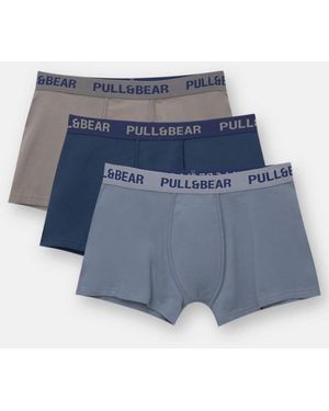 Pull&Bear Pack Of 3 Boxers - Blue