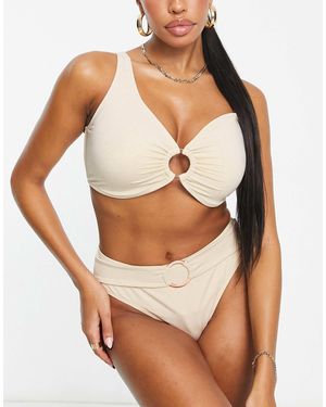 treatürself  Rose swimwear  Ivory Ivory Rose Fuller Bust crinkle underwire swimsuit in brown