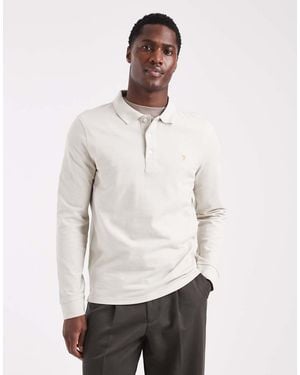 Farah Blanes Longsleeve Polo Shirt - White