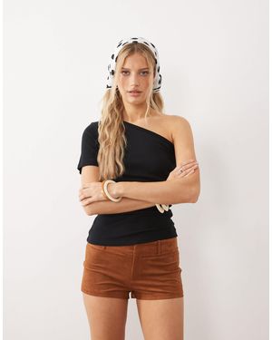 Nia Gower Faux Suede Short - Brown