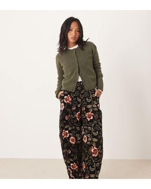ASOS Asos Design Petite Barrel Leg Trousers - Green
