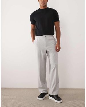 ASOS Tailored Comfort Stretch Wide Leg Trousers - Grey