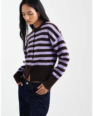 Daisy Street – gestreifte strickjacke - Blau