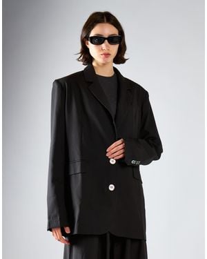 NARRATED Single Breast Oversized-Blazer - Black