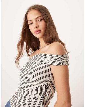 ASOS Stripe Wrap Top - Multicolour