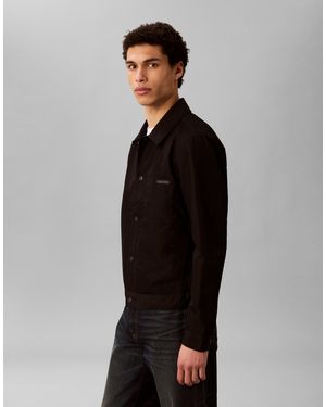 Calvin Klein – truckerjacke aus ripstop - Schwarz