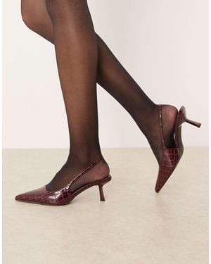 Raid Laura Kitten Heel Slingback Shoes - Natural