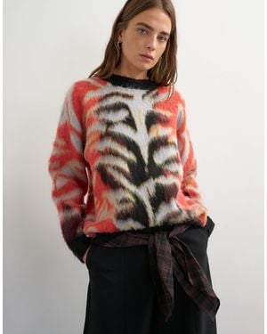 TOPSHOP Gestrickter, flauschiger pullover - Rot