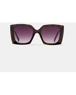 Stradivarius Occhiali Da Sole Squadrati Marroni - Viola