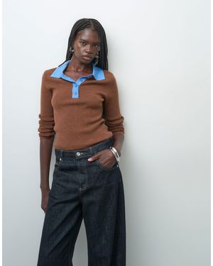 ASOS Knitted Polo Top - Blue
