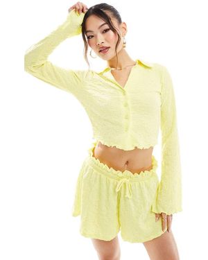 ASOS Camicia Testurizzata Limone Con Maniche Svasate - Giallo