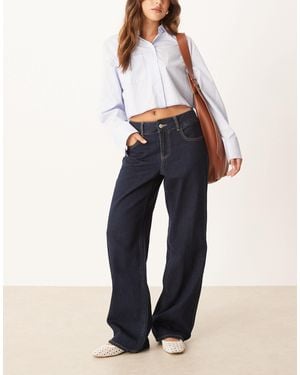 Aware Rena Mid Rise Wide Leg Jeans - Blue
