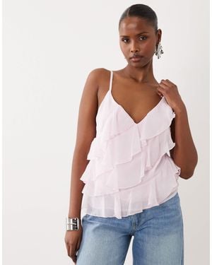 Vila Ruffle Cami Top - White