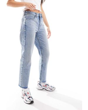 Mango Cropped Kick Flared Jeans - Blauw