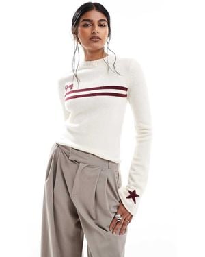 Daisy Street Brush Knit Fitted Long Sleeve Knit - Natural