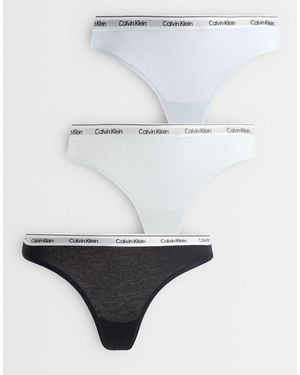 Calvin Klein Icon Logo Thongs 3pk - White