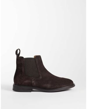 Mango 100% Suede Chelsea Boot - Black
