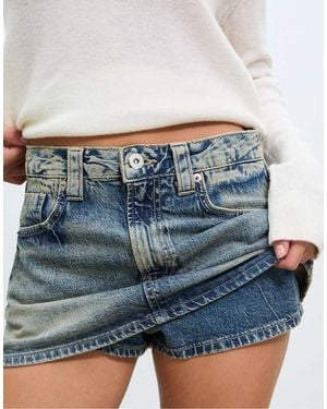 Stradivarius D62 Denim Skort - Blue