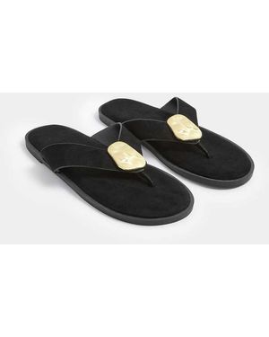 Yours Clothing Disk Sandals - White