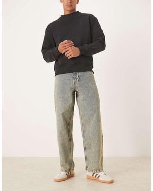 ASOS Loose Straight Fit Yellow Wash Jean - Brown
